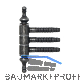 Einbohrzierband 3-teilig, 16 mm, Eisen schwarz antik