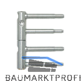 T�rband ANUBA 3-DIM 2-tlg. Bolzen 60 mm, Bandh�he 92mm, � 15mm, verzinkt silber