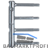 T�rband ANUBA 3-DIM 2-tlg. Bolzen 60 mm, Bandh�he 112mm, � 15mm, verzinkt silber