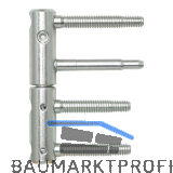 T�rband 3-DIM 2-tlg. Bolzen 65 bzw.55mm,Tragkraft 120 kg,� 20 mm,verzinkt silber