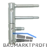 Stahlzargenband 3-DIM 2-tlg. m. Aush�ngesicherung � 20mm, H�he 112mm, silber