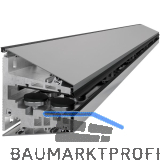 Glasvordachsystem SMART GLASS, Glasbreite 1500 mm, Aluminium Edelstahl-Effekt