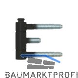 Stahlzargenband 3-teilig, Band 18 x 61mm,Stahl schwarz