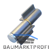 Anschwei�band 2-teilig V-Lappen, Stahl blank; Stift 16 mm mit Messingring