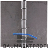 Anschwei�scharnier mit festem Stift, 60 x 60 x 1,5mm,Rollen � 6,7 mm,Stahl blank