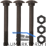 Schraubenset f�r Langband einseitig 400mm, Schwalbenschwanz, schwarz verzinkt