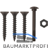 Schraubenset f�r Langband mittig gerollt 400mm, Stahl schwarz verzinkt