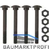 Schraubenset f�r Langband mittig gerollt 600mm, Stahl schwarz verzinkt