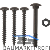 Schraubenset f�r Langband einseitig gerollt 500-600mm, Stahl schwarz verzinkt