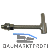 Durchschraubband-Rahmenteil, Bandrollen � 26 mm, M 16x150, Edelstahl-Effekt