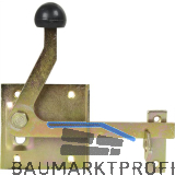 Gartentorfalle mit Schlie�haken, 150 mm, Platte 80 x 80 mm, Stahl gelb verzinkt