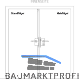 BKS Fluchtt�rschloss-Set Sylt 2 flg. Funktion B/EN 179, links, DM 65, Edelstahl