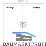 BKS Fluchtt�rschloss-Set Sylt 2 flg. Funktion B/EN 179, rechts, DM 65, Edelstahl