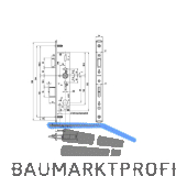 BKS Fluchtt�rschloss 1821,U-Stulp, 2-flg.Funkt.B/EN179/1125, DM 34, Edelstahl