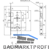 BMH Fluchtt�rschloss 1028, RZ74, 1-flg. Funk. B/EN 179, links,DM65/24, Edelstahl