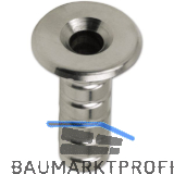Bodenb�chse ohne Verschluss, 10 mm, H�he 55 mm, Messing vernickelt matt