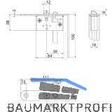 BKS Schaltschloss B1595, Stulp rund, abgewinkelt 24/111/100 mm, DM 65, Edelstahl