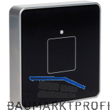 Transponderleser, Acryl mit Metallrahmen, schwarz-silber