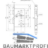 BMH Fluchtt�rhauptschloss 1022, 1-flg. Funktion B/EN 179, rechts, DM65,Edelstahl