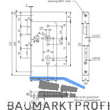 BMH Fluchtt�rhauptschloss 1122, 2-flg. Funktion B/EN 179, links, DM65, Edelstahl