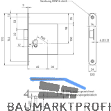 BMH Zusatzfalle 1030 1-flg. EN 179, DM 65, rechts, Stulp 170 x 24 mm, Edelstahl