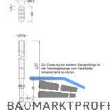 BMH Treibriegelstange 1101, 1500 mm, mit Gleitstopfen f�r oben, Stahl verzinkt