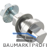 Einsatz f�r Blechmontagezylinder Dreikant 8mm,L�nge 25mm,Zinkdruckguss verchromt