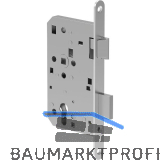 ECO Einstemmschloss GBS 81 PZW, rechts, Dorn 65, Rundstulp 20 mm, Edelstahl