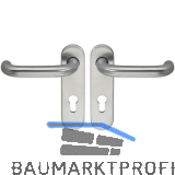 ECO Dr�ckergarnitur D110/KS mit Kurzschild PZ 72, TS 40-66 mm silber eloxiert