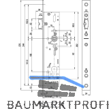 BKS Fluchtt�rschloss 1911 2-flg. selbstverriegelnd, eckig,DM 40, Edelstahl