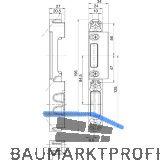 Lappenschlie�blech f�r Secury zum Einfr�sen, 195 x 24 x 27 mm, verstellbar