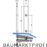 Anschlusseinheit zu Falzhebelgetriebe, Secury Automatic 160 mm, unten