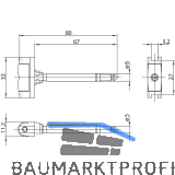 Rollenfalle f�r Mehrfachverriegelungsschloss Secury,Dornma� 65 mm,Stahl verzinkt