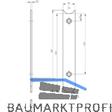 Anschlussstulp/Stulpverl�ngerung unten f�r Secury MFV, 130 x 20 mm, Edelstahl