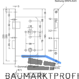 BMH Einstemmschloss Meisterst�ck WC, links, Dorn 55, Rundstulp 20mm, Edelstahl