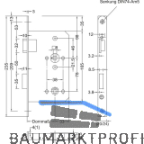 BMH Einstemmschloss Meisterst�ck WC, links, Dorn 65, Rundstulp 24mm, Edelstahl