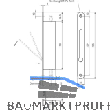 BMH Falztreibriegel 1155, DM 30, Stulp 235 x 24 mm, Edelstahl