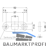 BMH Stangenschlie�blech 1143, 52 x 20 x 3 mm rund, Stahl verzinkt