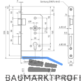 BMH Fluchtt�rschloss 6028 1-flg. /EN 1125, links, Edelstahl Stulp 24