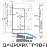 BMH Fluchtt�rschloss 6128 2-flg. Funktion B/EN 1125, links, Edelstahl