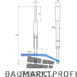 BMH Treibriegelstange 1104, 1414 mm, f�r Planet-T�rdichter unten, Stahl verzinkt