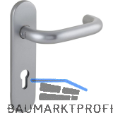 Dr�ckerlochteil 1754 mit Kurzschild au�en PZ 88 mm, rund, silber eloxiert