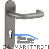 Dr�ckerlochteil 1754 mit Kurzschild au�en PZ 88 mm, rund, Edelstahl satiniert