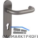 Dr�ckerlochteil 1754 mit Kurzschild innen PZ 88 mm, rund, Edelstahl satiniert