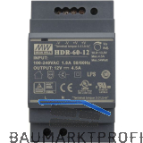 Netzger�t f�r Hutschiene HDR-60-12, 12V DC, 4,5 A, 54W, 52,5 x 90 x 58,4 mm
