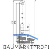 KFV Abdeckblech f�r Kabel�bergang ohne Geh�use, 16 x 126 x 3 mm, Edelstahl matt