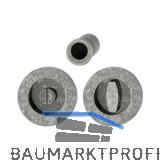 HOPPE Schiebet�rmuschel Set M471, runde Rosette WC, Messing silber antik