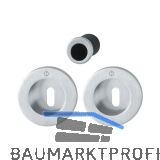 HOPPE Schiebet�rmuschel Set M471, runde Rosette BB, Messing verchromt satiniert