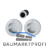 HOPPE Schiebet�rmuschel Set M471, runde Rosette BL, Messing verchromt satiniert