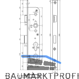 Fluchtt�rschloss 1944PE f�r 2 Profilzylinder 1-flg. DM35, rechts, Stahl verzinkt